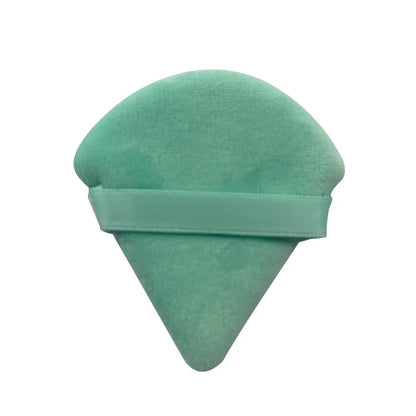 Zonyin Wholesale Super Soft Velour Triangle Powder Puff Custom Logo Label Makeup Puffs Velvet Face Cosmetic Puff for Women