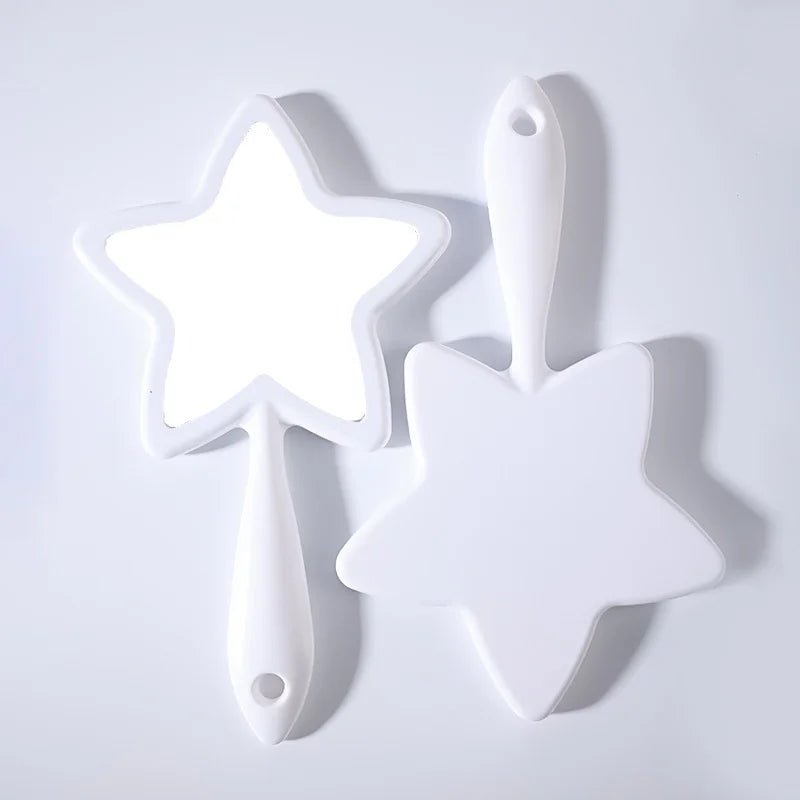 Zonyin New Design Large Pink Star Shaped Cute and Travel Makeup Mirror Personalized Eyelash Cosmetic Mirror Hand Held Mirror