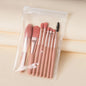 Zonyin 8pcs Travel Makeup Brushes Private Label High Quality Synthetic Mini Small Vegan Makeup Brush Set With Pu Bag