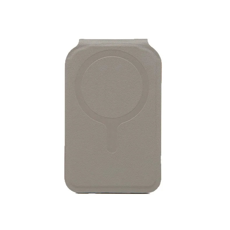 Zonyin Custom logo Magnetic MagSafe Makeup Mirror with Wallet for iPhone Foldable Mirror Card Holder Leather Pocket Mirror