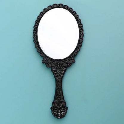 Zonyin Gold Vintage Handheld Makeup Mirror Goldplated Plastic Hand Personalized Portable Cosmetic Vanity Mirror for Wedding