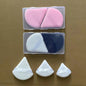 Zonyin 2 Pieces Large Face Powder Puff with a Container Soft Triangle Velour Makeup Puff Big Velvet Body Powder Puff for Women