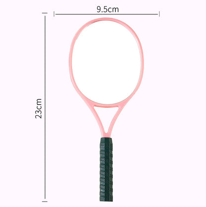 Zonyin New Arrivals Handheld Makeup Mirror Portable Plastic Tennis Racket Shape Small and Cute with Customized Logo for Children