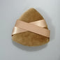 Zonyin New Arrival Double Ribbon Triangle Powder Puff Super Soft Velvet Makeup Loose Powder Puff with Custom Logo