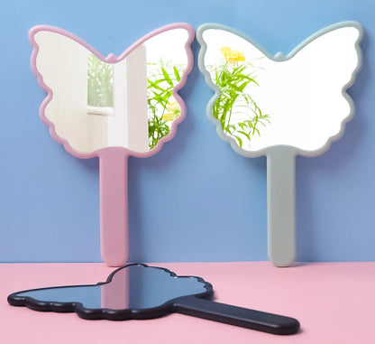 Zonyin Custom Logo Hand Mirror Cute Butterfly Shape Portable Cosmetic Mini Pocket Travel Mirror Personalized Feature