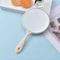 Zonyin Wholesale Luxury Handheld Vintage Round Mirror Custom Logo Plastic Silver Plating Makeup Mirror with Handle for Wedding
