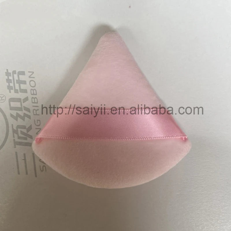 Zonyin Top Seller Triangle Powder Puff Makeup Sponge Soft Velour Cosmetic Puff Black Velvet Loose Powder Puffs for Face