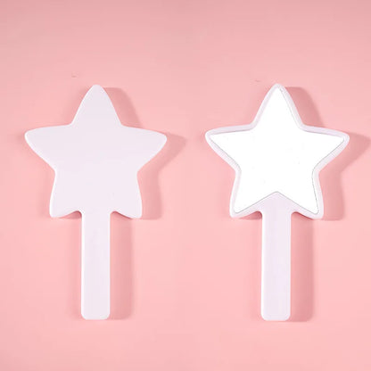 Zonyin Wholesale Customized Logo Five Pointed Star Shaped Handheld Makeup Mirror Portable Plastic Hand Mini Mirror for Girl