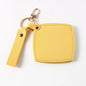 Zonyin New Custom Logo Rotatable Square Makeup Mirror Pu Leather Pocket Mirror Compact Cosmetic Travel Mirror With Keychain