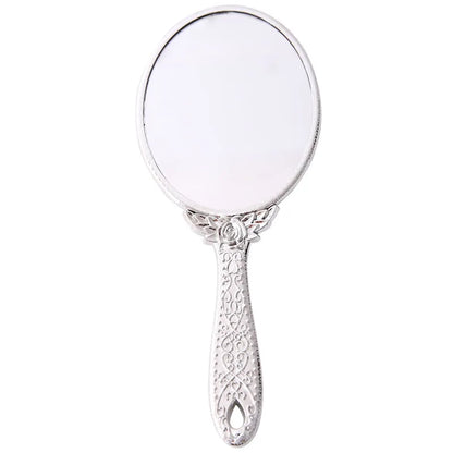Zonyin Wholesale Plastic Handheld Makeup Mirror Oval Retro Travel Cosmetic Mirror with Portable Hand Held Mirror for Women Girls