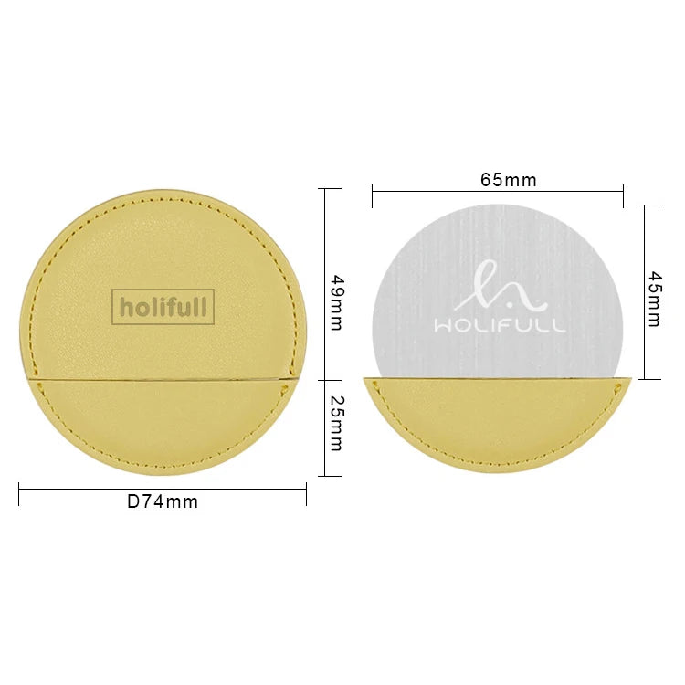 Zonyin Wholesale High Quality Custom Logo Round Pocket Mirror Pu Leather Small Makeup Travel Mirror for Promotion Gifts