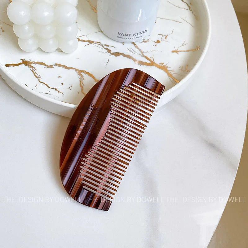 Zonyin New Design Acetate Travel Makeup Mirror Comb Set With Carved Logo Retro High-end Portable Pocket Mirror for Promotion