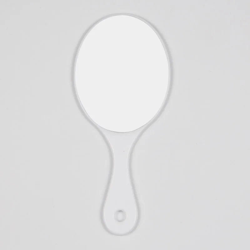 Zonyin Promotional Plastic Portable Handheld Makeup Mirrors Lightweight Private Label Oval Small Hand Held Mirror Logo Custom