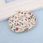 Zonyin High Quality Handheld Makeup Mirror Wholesale Vintage Silk Fabric Rectangle Oval & Round Sided Mirrors with Double Sides