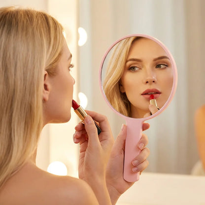 Zonyin Custom Round Small Vanity Mirror Personalized Handle Makeup Mirror Customizable Handheld Travel Mirror for Promotion