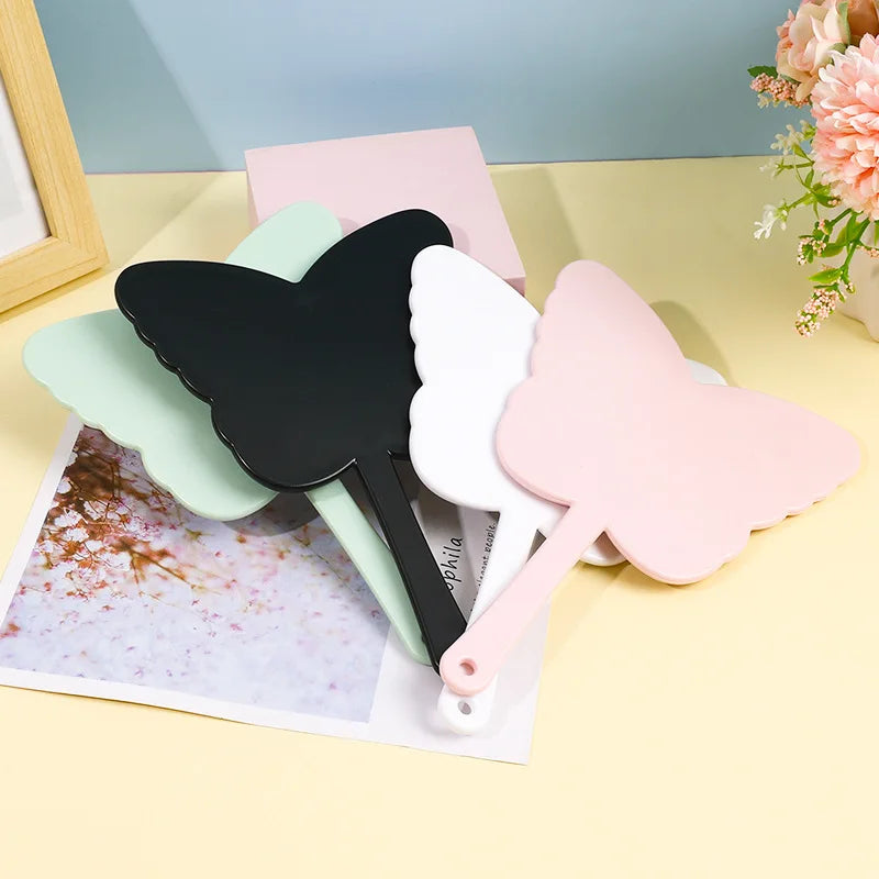 Zonyin 2025 New Plastic Travel Makeup Mirror Butterfly Shape Makeup Hand Mirror Vanity Cosmetic Mirror With Customized Logo