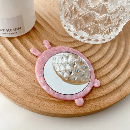 Zonyin Cute Marbled Acetate Small Pocket Cosmetic Mirror Portable Mini Travel Makeup Mirror Personalized Wholesale Promotion