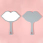 Zonyin Hot Sale Custom logo Large Handheld Mirror Lip Design Portable Plastic Personalized Hand Cosmetic Makeup Mirror for Girls