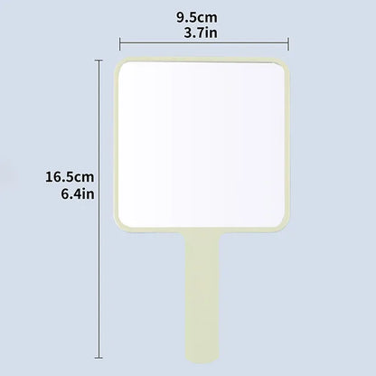 Zonyin Hot Sell Customized Logo Square Mini ABS Plastic Handheld Mirror Makeup Vanity Mirror with Handle for Gift