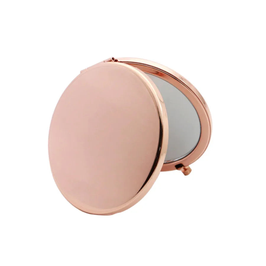 Zonyin Custom Logo Round Double-Sided 1x/2x Magnifying Compact Mirror DIY Gift Foldable Makeup Pocket Mirror With Metal