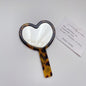 Zonyin Fashionable Heart-Shaped Cosmetic Mirror Cute Acetate Marble Finish Personalized Portable Makeup Mirror for Girls Travel