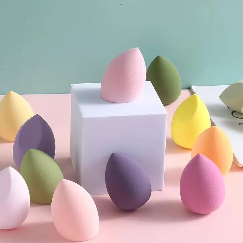 High Resilience 6Pcs Teardrop Mini Beauty Makeup Tools Blender Puff Foundation Blending Makeup Sponge Set With Bottle Box