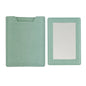Zonyin High Quality Rectangle Pull-out Design Gray Pu Leather Makeup Mirror Low MOQ Embossed Logo Metal Mirror With Pu Case