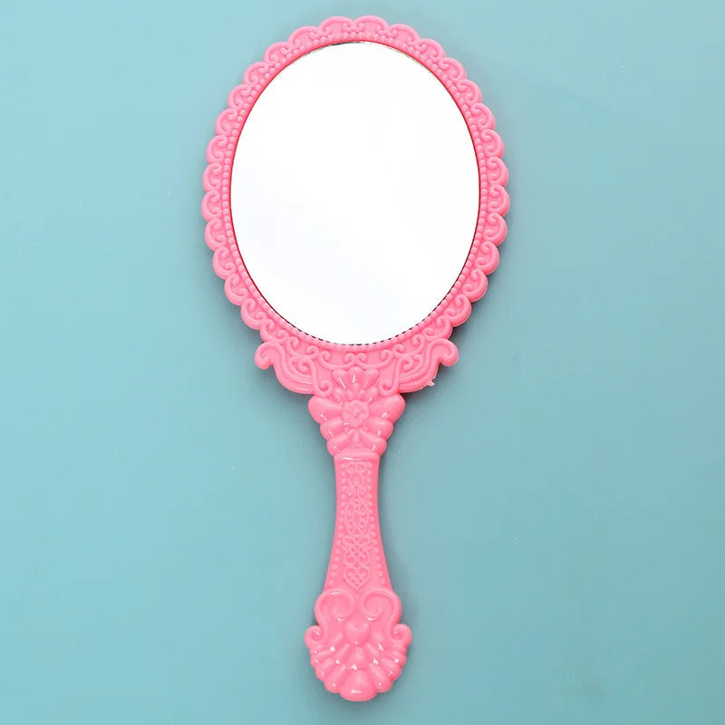 Zonyin Gold Vintage Handheld Makeup Mirror Goldplated Plastic Hand Personalized Portable Cosmetic Vanity Mirror for Wedding