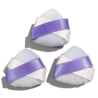 Zonyin Wholesale Cheap Small Finger Soft Velour Powder Puffs Triangle Mini Velvet Face Makeup Puff for Loose Powder