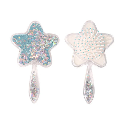 Zonyin Star-Shaped Glitter Quicksand Handheld Makeup Mirror Cute Novelty Gift Hand Mirror Portable Shiny Pocket Mirror