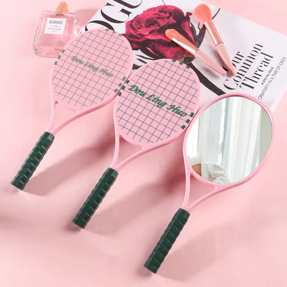 Zonyin New Arrivals Handheld Makeup Mirror Portable Plastic Tennis Racket Shape Small and Cute with Customized Logo for Children