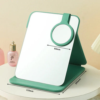 Zonyin High Quality Foldable Pu Leather Makeup Mirror Custom Logo Outdoor Portable Travel Mirror with 10X Magnifying Mirror