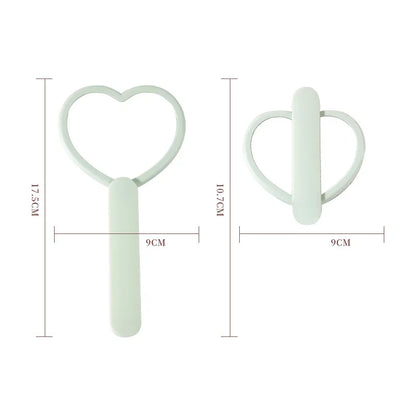 Zonyin Custom Logo Handheld Cosmetic Mirror Wholesale Portable Pink Heart Design Cute Small Girls Makeup Mirror