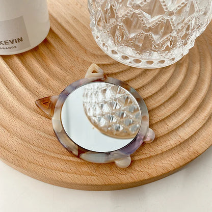 Zonyin Cute Marbled Acetate Small Pocket Cosmetic Mirror Portable Mini Travel Makeup Mirror Personalized Wholesale Promotion