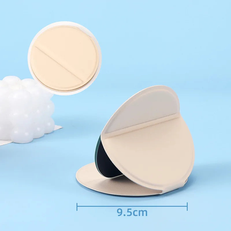 Zonyin High Quality HD Glass Round Desktop Pocket Mirror Foldable Pu Leather Compact Makeup Mirror for Travel
