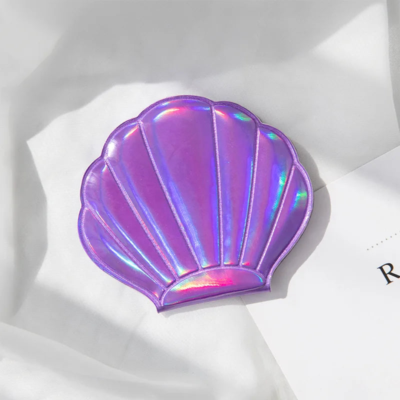 Zonyin Trendy Shell-Shaped Folding Double Sided Magnifying Travel Wholesale Beauty Cosmetic Mini Compact Pocket Mirror for Women