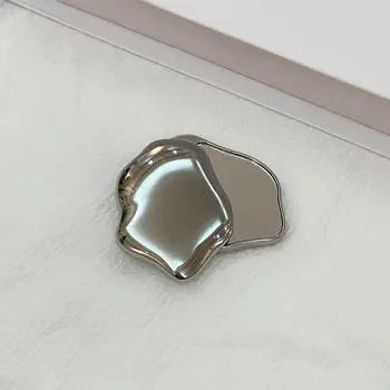 Zonyin New Heart Shape Irregular Design Metal Foldable Mirror Portable Double-sided Small Mirror Promotion Gift for Modern