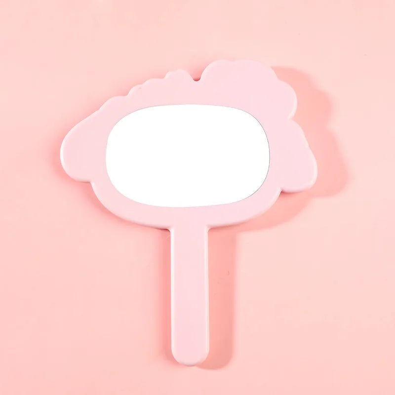 Zonyin Cute Dog-Shaped Handheld Cosmetic Mirror New Arrival Customizable Single Side Handle Hand Held Makeup Travel Mirror for