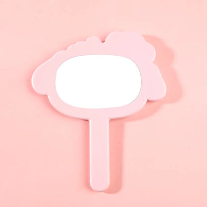Zonyin Cute Dog-Shaped Handheld Cosmetic Mirror New Arrival Customizable Single Side Handle Hand Held Makeup Travel Mirror for