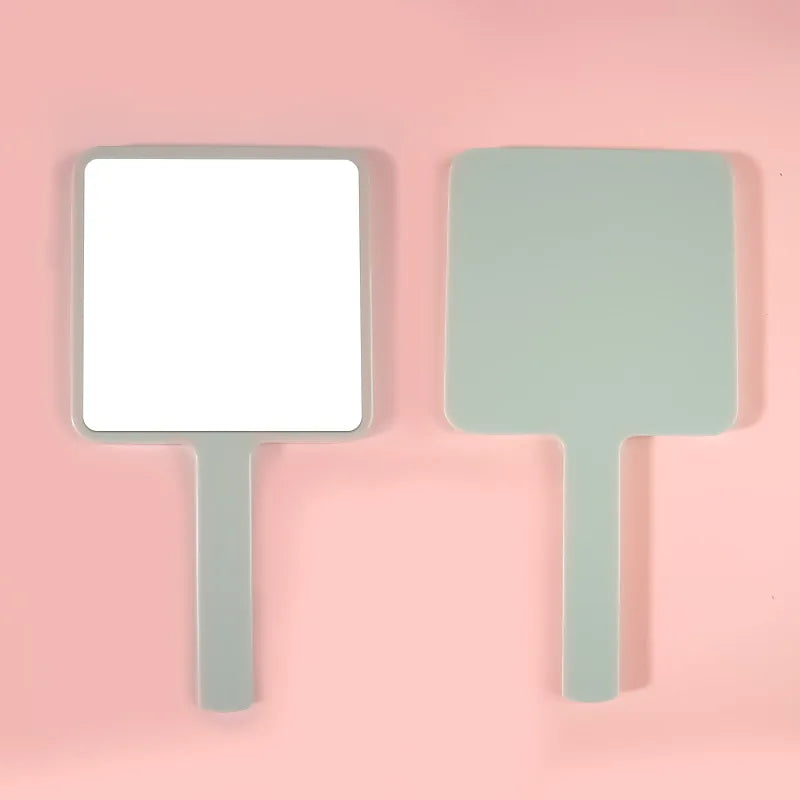 Zonyin Plastic Makeup Mirror Square Hand Held Single Side Mirrors Customized Logo Handheld Cosmetic Mirror With Handle