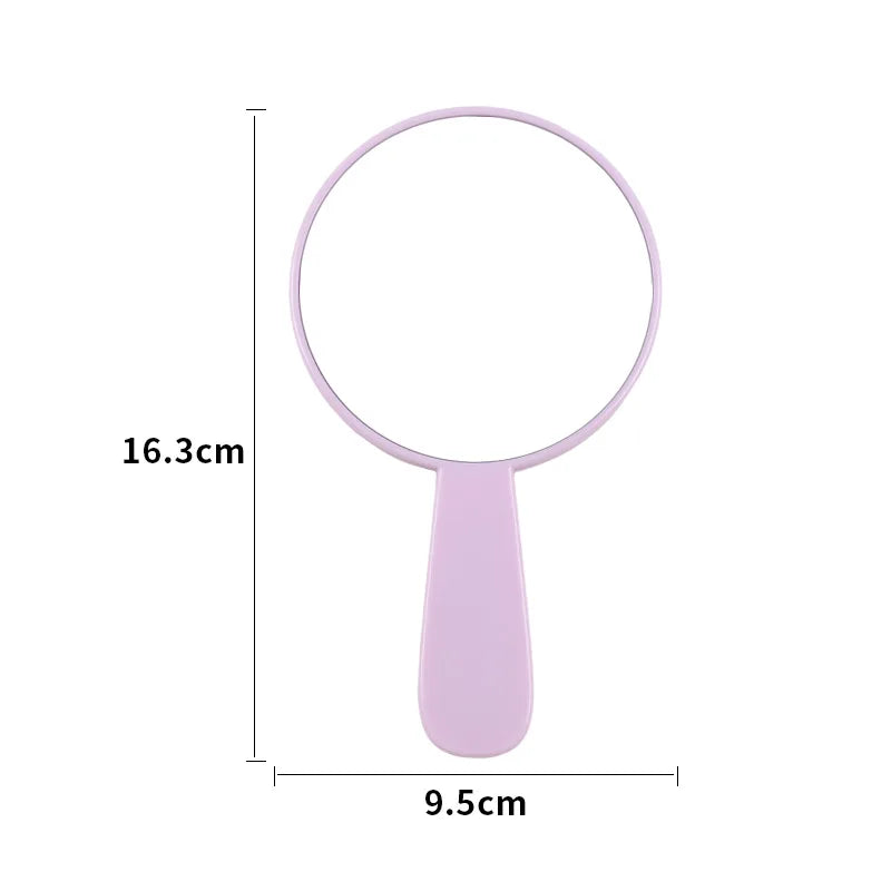 Zonyin New Shiny Quicksand Portable Handheld Makeup Mirror Plastic Round Cute Hand Makeup Mirror for Woman Girls