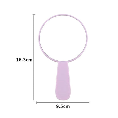 Zonyin New Shiny Quicksand Portable Handheld Makeup Mirror Plastic Round Cute Hand Makeup Mirror for Woman Girls