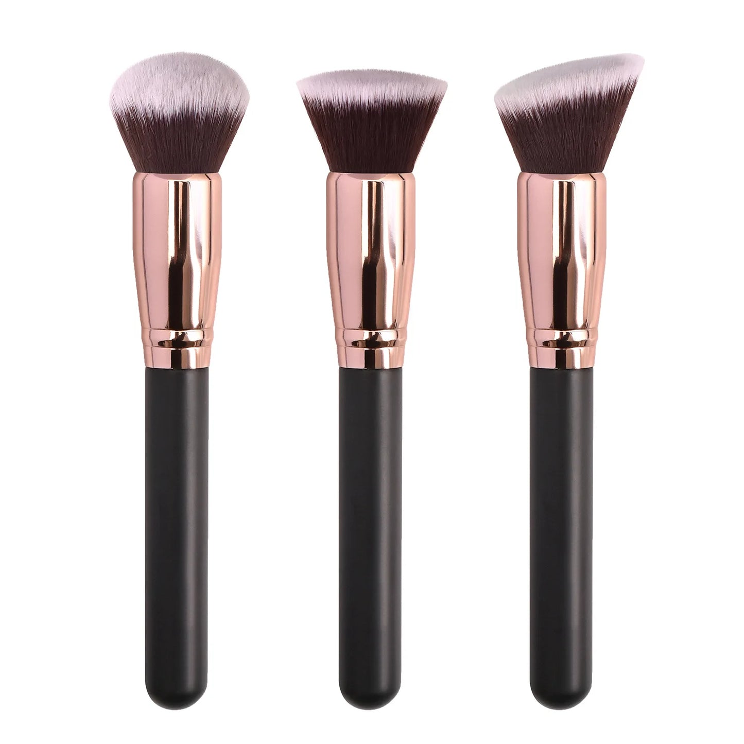 Zonyin High Quality Soft Powder Brush Single Make up Brushes Black Gold Flat Foundation Brush Private Label