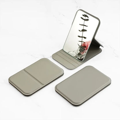 Zonyin High Quality Pu Leather Pocket Mirror LOW MOQ Custom Embossed Logo Folding Portable Travel Makeup Mirror for Women