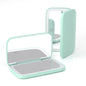 Zonyin Custom Logo Double-Side Handheld Makeup Mirror with Lights Travel Compact Portable Folding LED Rechargeable Square Mirror