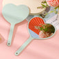 Zonyin Large Portable Travel Makeup Mirror Custom Logo Heart Shaped Hand Held Cosmetic Mirror Plastic Pocket Mirror for Girls
