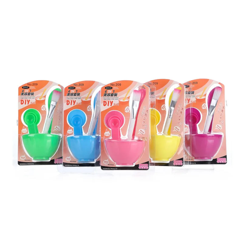 Zonyin Plastic Mask Bowl Set Beauty Tools 4 in 1 Facial Mask Mixing Bowl Hot Products Face Mask Mixing Bowl With Brush