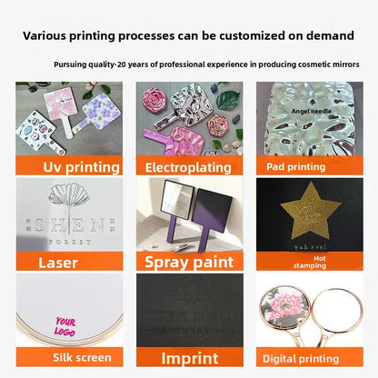 Zonyin Personalized Cloud-Shaped Handheld Makeup Mirror Portable  Custom Logo Cute Mini Travel Eco-Friendly Plastic Pocket