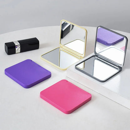 Zonyin Custom Logo Double Sided Square Small Mirror Portable Folding Travel Compact Makeup Pocket Mirror for Girl Women Gifts