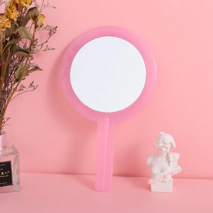 Zonyin New Round Double-sided Hand-held Travel Mirror Wholesale Makeup Mirror Portable Magnifying Glass Vanity Cosmetic Mirror